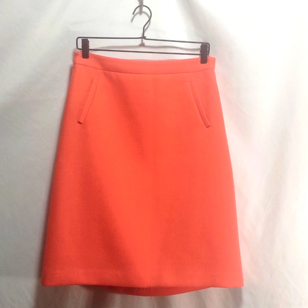 J.Crew 100% Wool A-line Skirt Coral